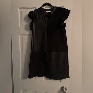 Thml black faux suede/leather dress size xs
